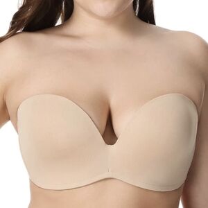 Delimira Women's Slightly Lined Custom Lift Seamless Strapless Bra 34B